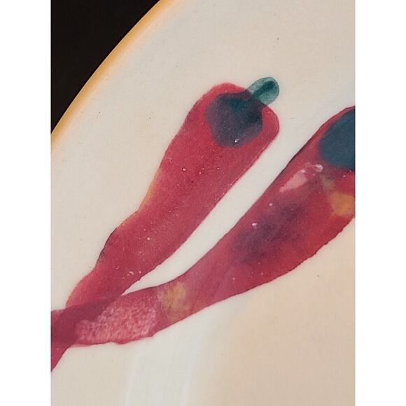 Hartstone Pottery Handpainted Cheli Peppers 11.25" Dinner Plate Signed EUC (1) - Picture 3 of 8